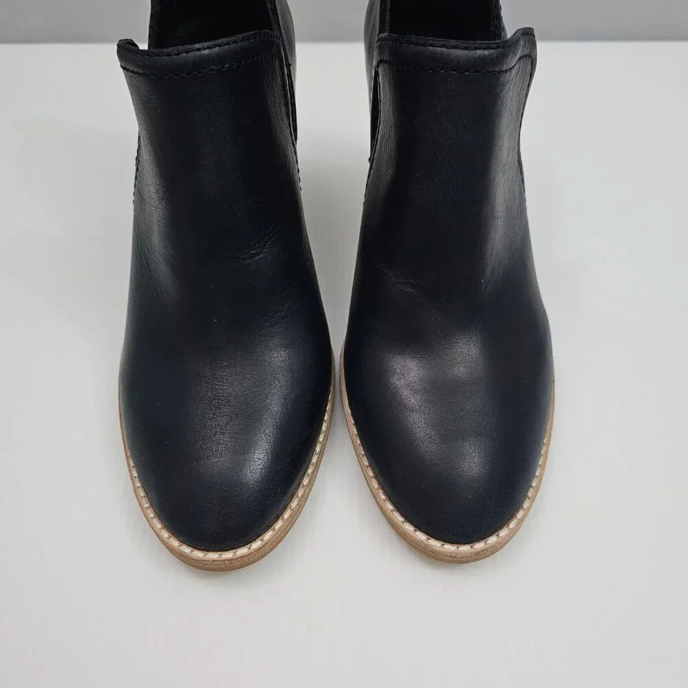 Jeffrey Campbell Rosalee Western Ankle Bootie Womens 8 Black Leather Heel NEW